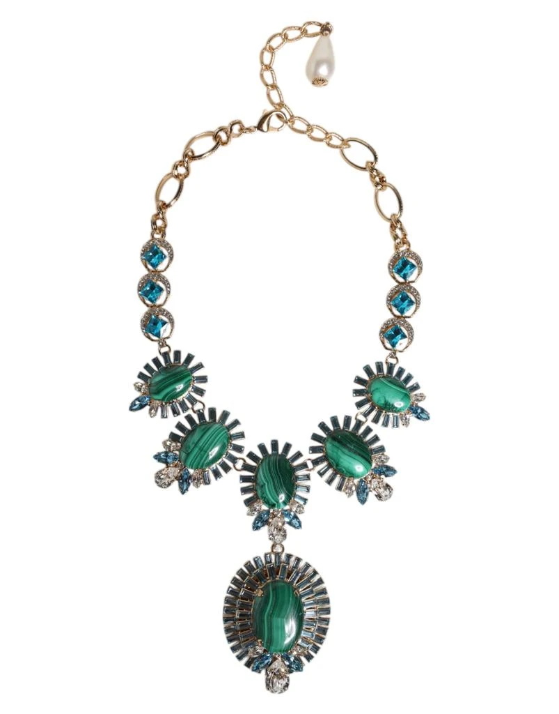 Dolce 
Gabbana Brass Pietre Oval Crystal Embellished Women
s Necklace (Pre-Owned)