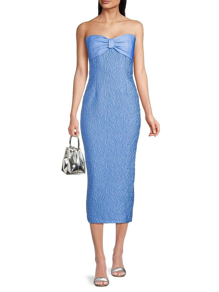 SAU LEE Jackie Jacquard Bow Midi-Dress 2