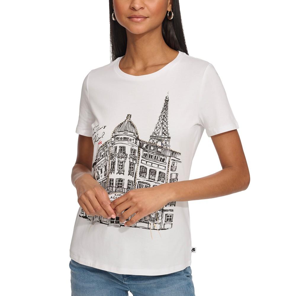 KARL LAGERFELD PARIS Women's Corner City Scene Tee