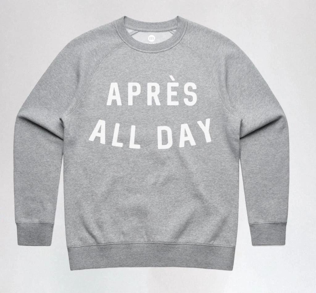 August Ink Après All Day Crew Sweater In Grey 2