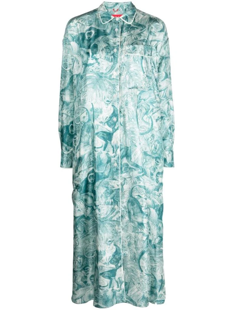 F.R.S. - For Restless Sleepers F.R.S. - For Restless Sleepers Printed Silk Shirt Dress 1