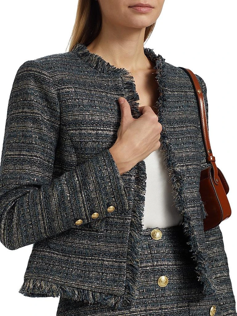 L'Agence Angelina Metallic Tweed Jacket 6