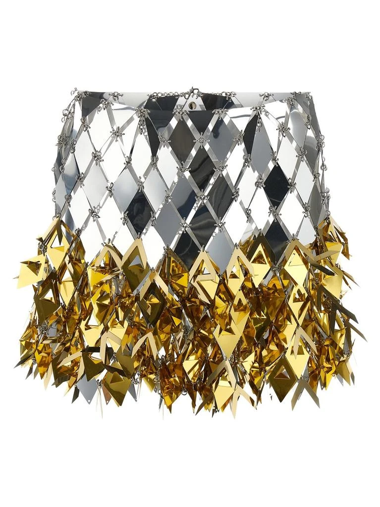 Paco Rabanne Paco Rabanne Spikey-Fringed Mirrored Mini Skirt 1