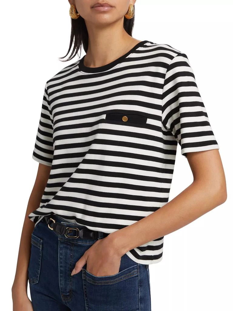 FRAME Striped Cotton Pocket T-Shirt 6