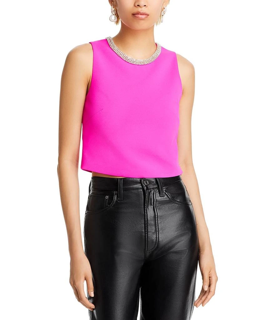 Generation Love Nia Rhinestone Collar Crepe Cropped Top 1