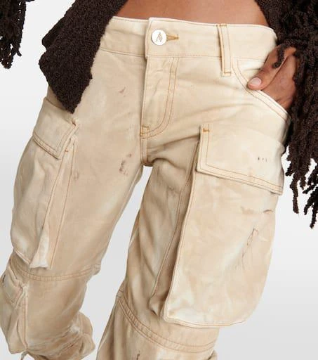 The Attico Low-rise denim cargo pants 4