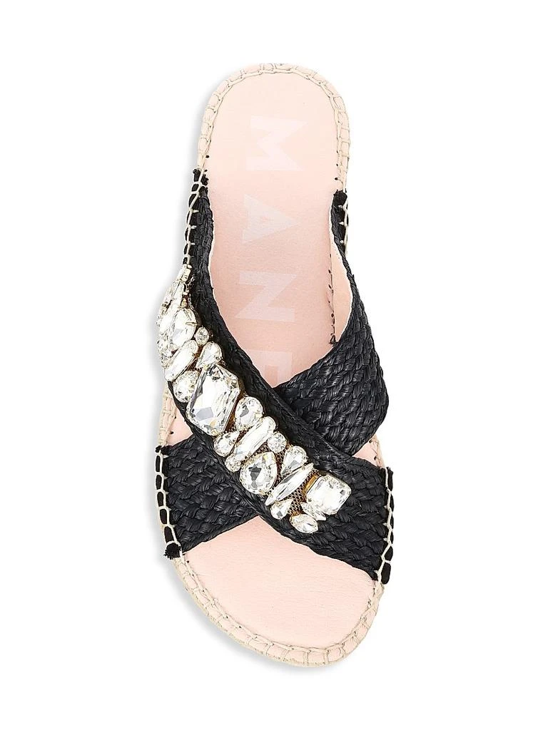 MANEBÍ Crystal Raffia Espadrille Sandals 5