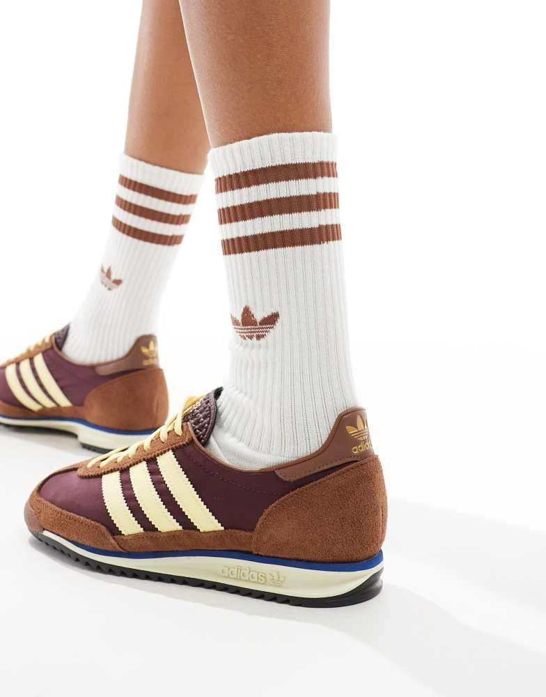 adidas Originals adidas Originals SL 72 OG trainers in brown and yellow 3