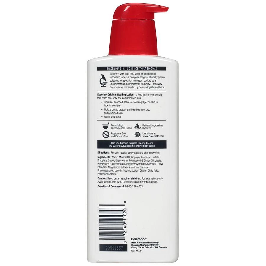 Eucerin Original Healing Rich Lotion Fragrance Free 3