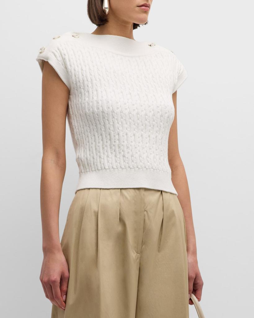 ADEAM Portofino Knit Sweater with Button Detail