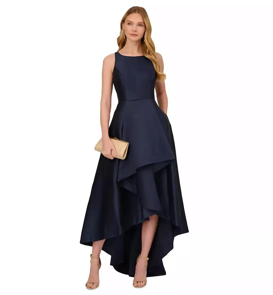 Adrianna Papell High-Low Mikado Sleeveless Gown 1
