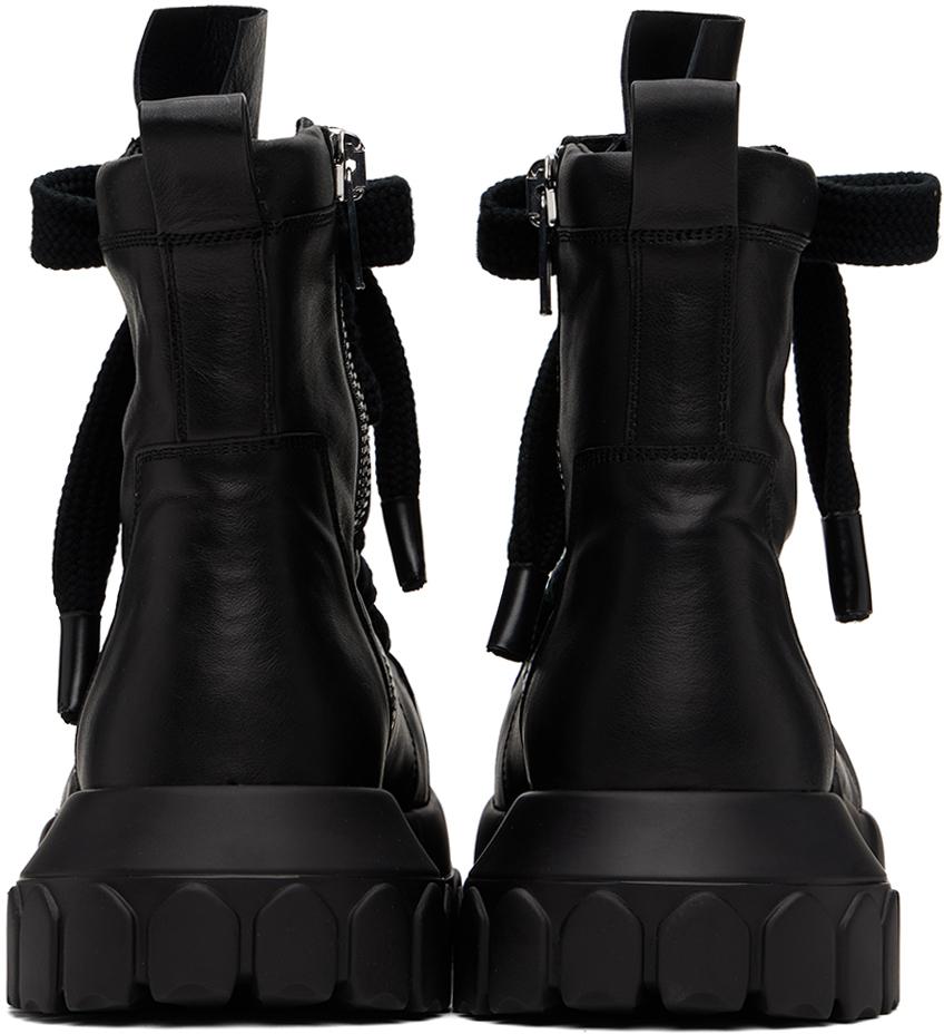 Shop Black Jumbo Laced Bozo Tractor Boots on Sale at
