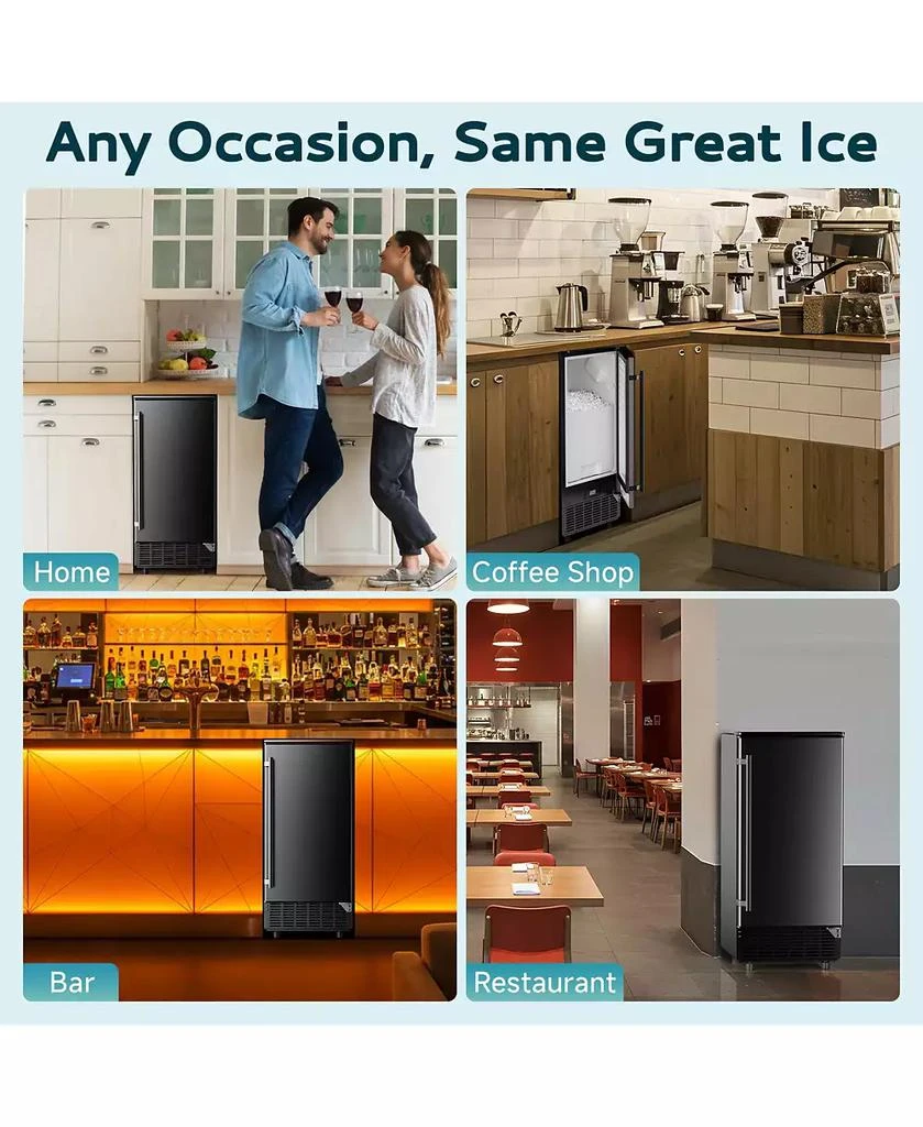 Euhomy 80-lb Ice Per day Black Freestanding Cubed Ice Maker with LCD Control and Reversible Door 7