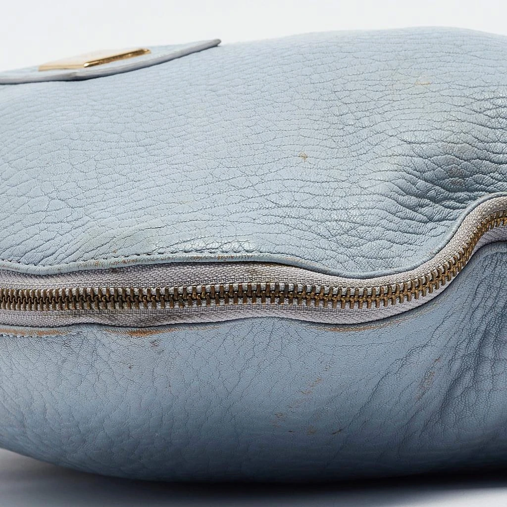 Aigner Aigner Light Blue Pebbled Leather Hobo 17