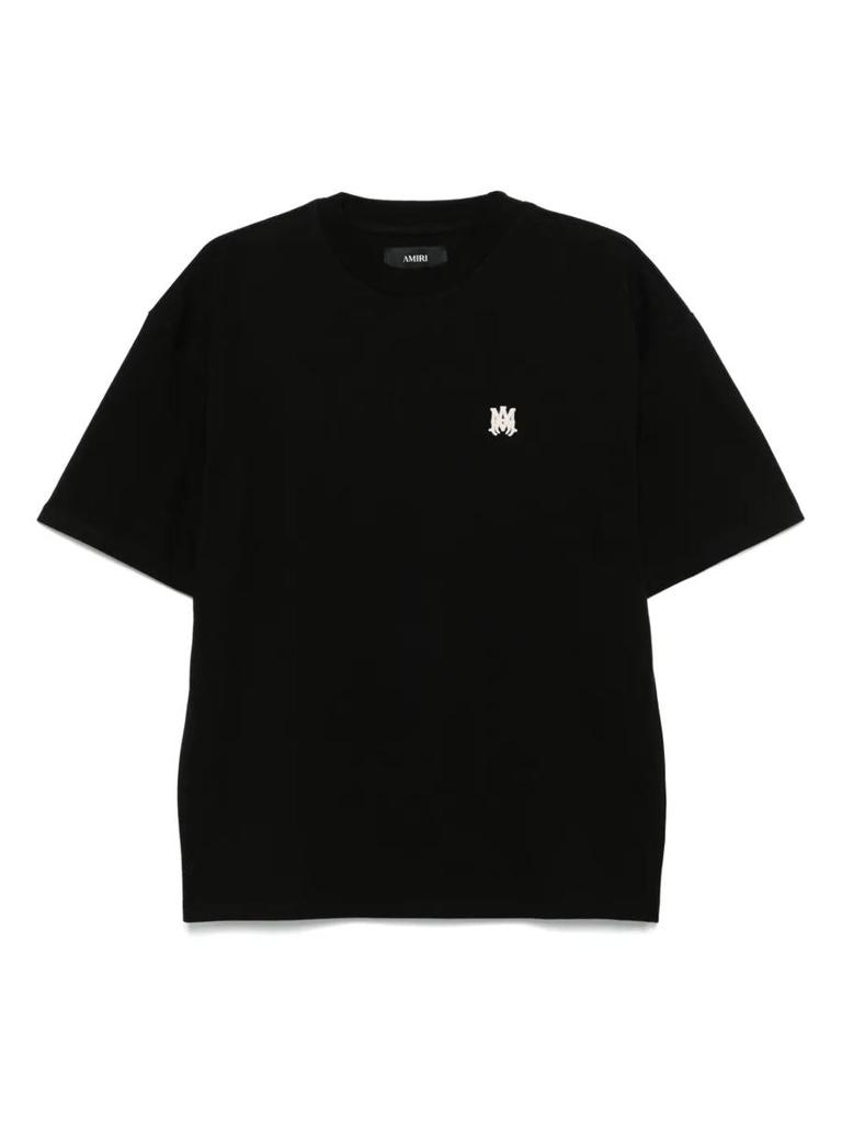 Shop Black cotton T-shirt with logo patch on Sale at