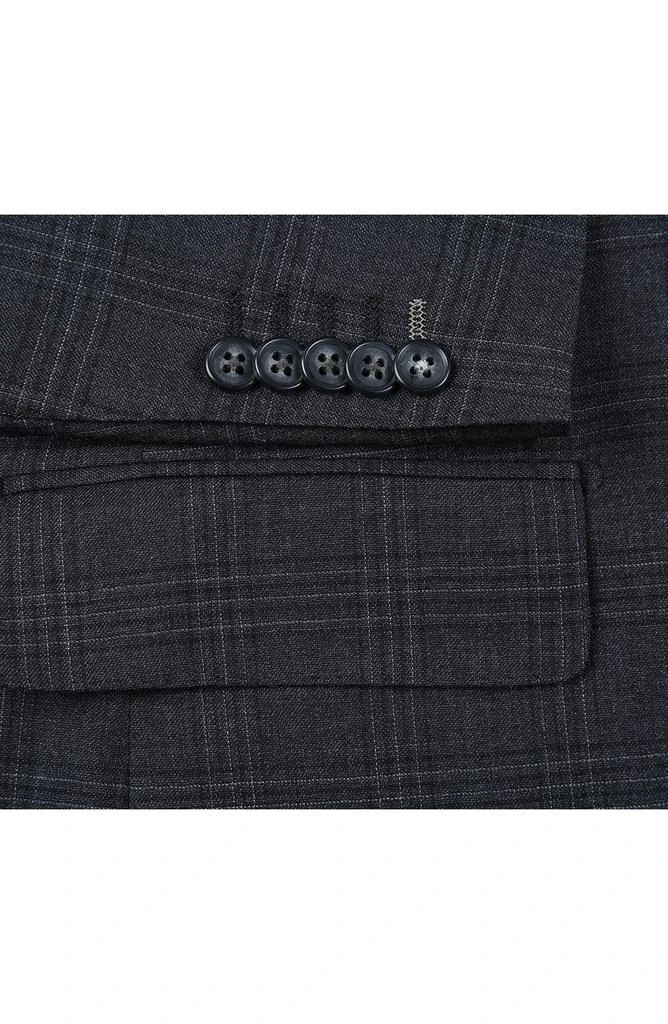 English Laundry Plaid Trim Fit Notch Lapel Wool Blend Two-Piece Suit 9