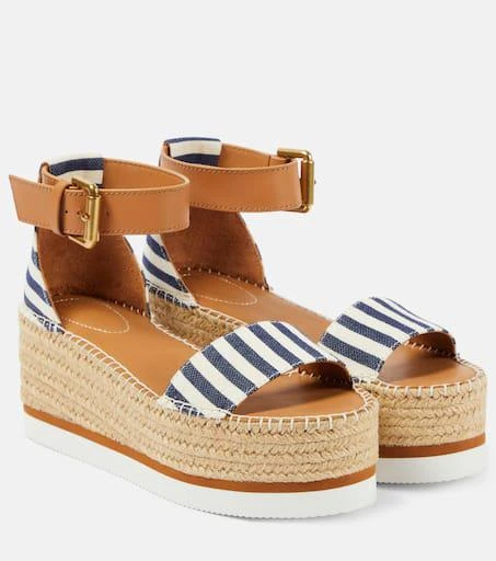 See by Chloé Glyn striped espadrille wedges 1