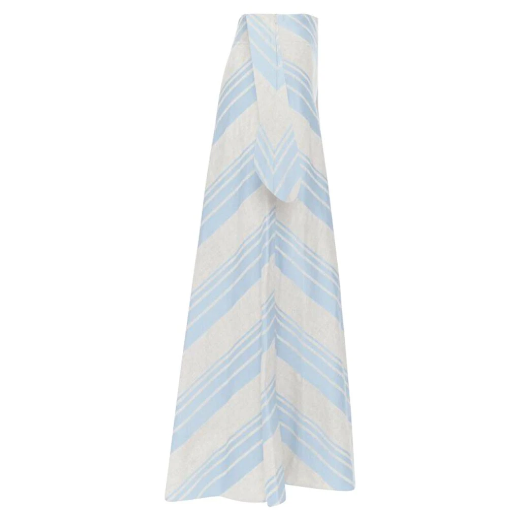 Lee Mathews Lee Matthews striped linen cotton midi casual skirt 5