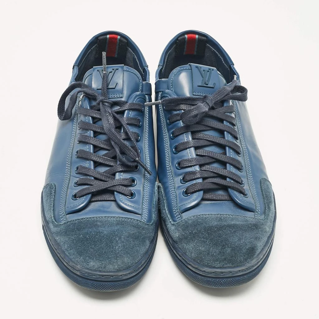 Louis Vuitton Louis Vuitton Blue Leather and Suede Low Top Sneakers Size 43 3