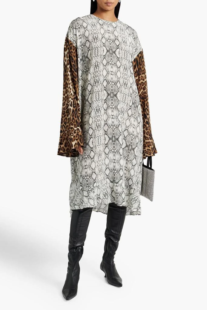 LES RÊVERIES Printed silk-crepe midi dress 2