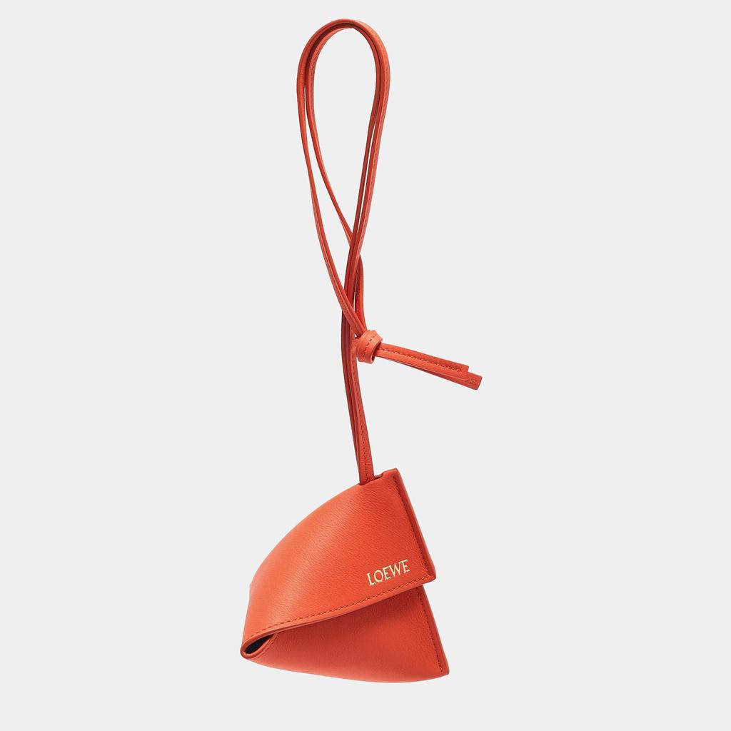 Loewe Loewe Orange Leather Puzzle Fold Charm