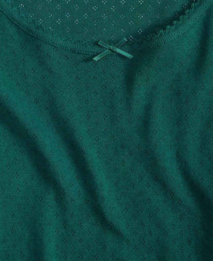 Charter Club Women's Long Sleeve Pointelle Tee, Macy's Exclusive