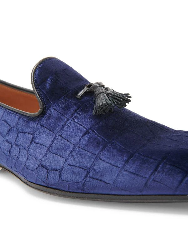 Tom Ford Bailey Crocodile-Embossed Velvet Loafers 6