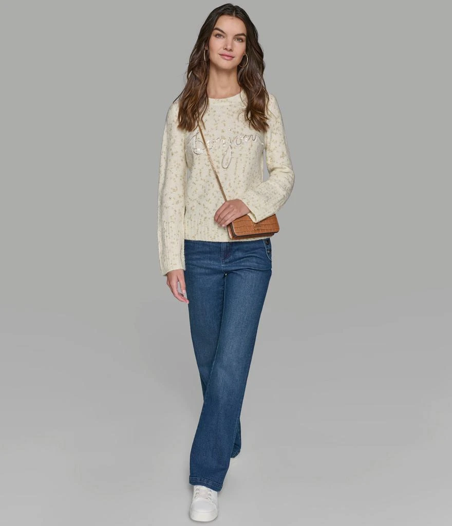 Karl Lagerfeld Paris BONJOUR SCRIPT LUREX SWEATER 7