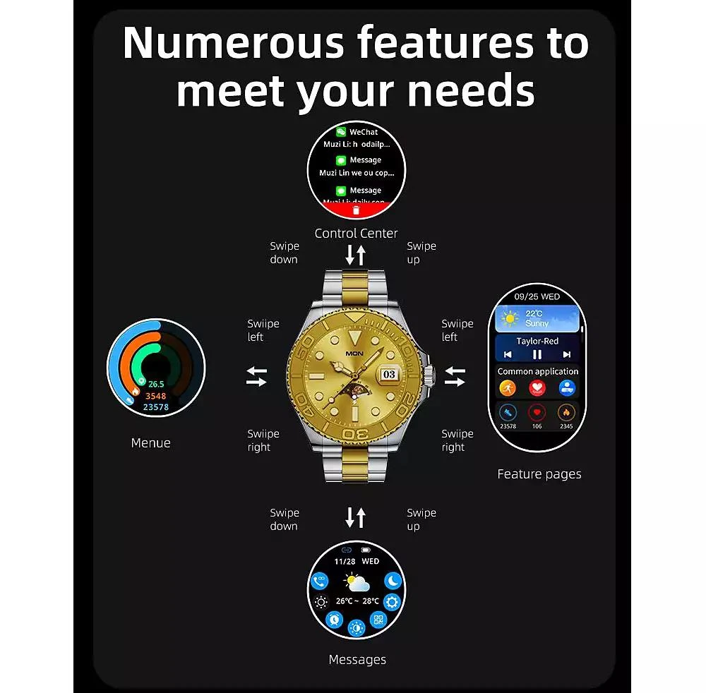 RUXING Smart 1.32" HD Smart Watch Multi-function With Bluetooth Calling Health Monitoring, IP67 for Women Men 5