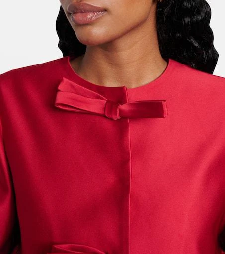 Giambattista Valli Bow-detail satin coat 4
