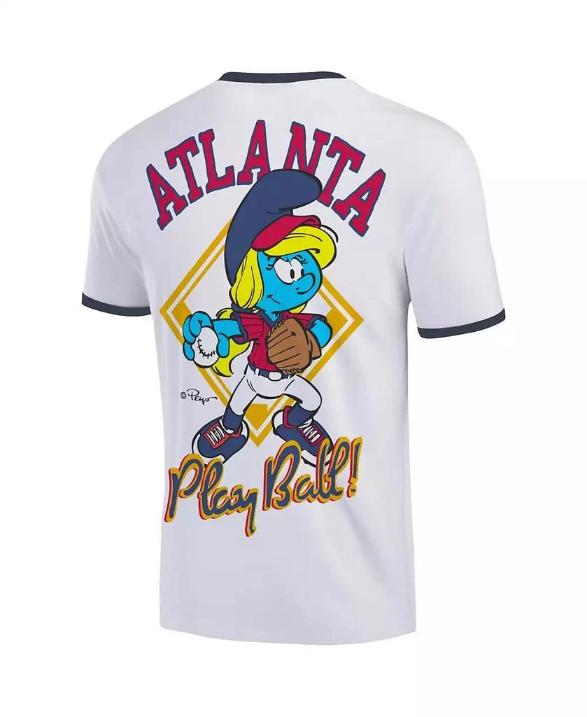 Ripple Junction Men's White the Smurfs Atlanta Baseball Ringer T-Shirt 3