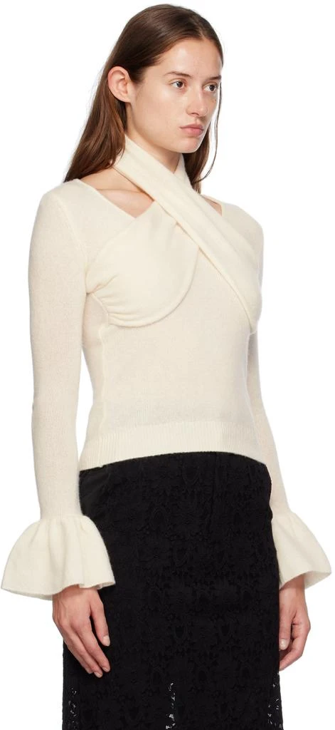 Rokh Off-White Cross Knitted Sweater 2
