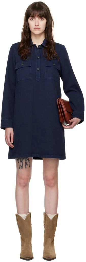 A.P.C. Navy Mia Denim Minidress 1