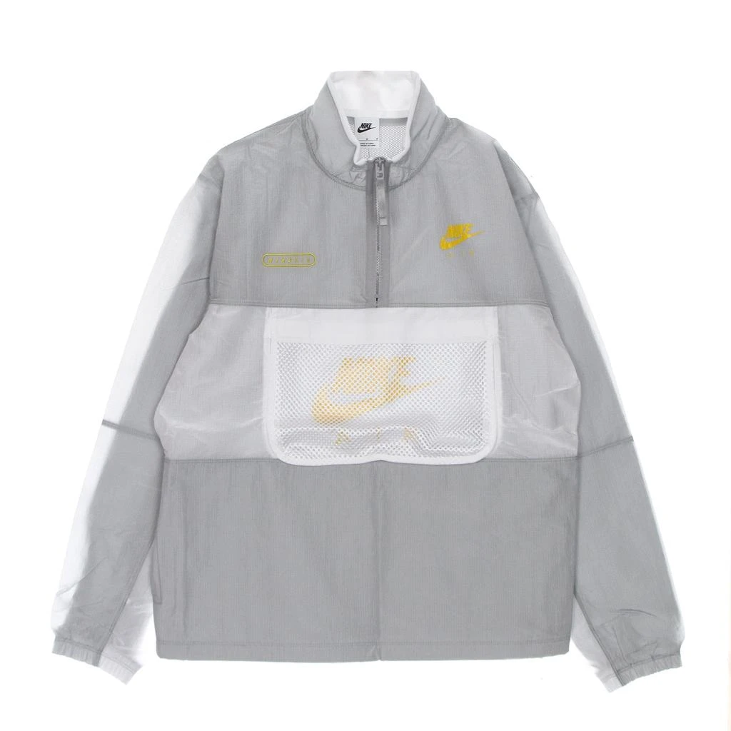 NIKE Men's Removable Windbreaker Air Woven Lined Jacket Lt Smoke Grey/white/vivid Sulfur 1