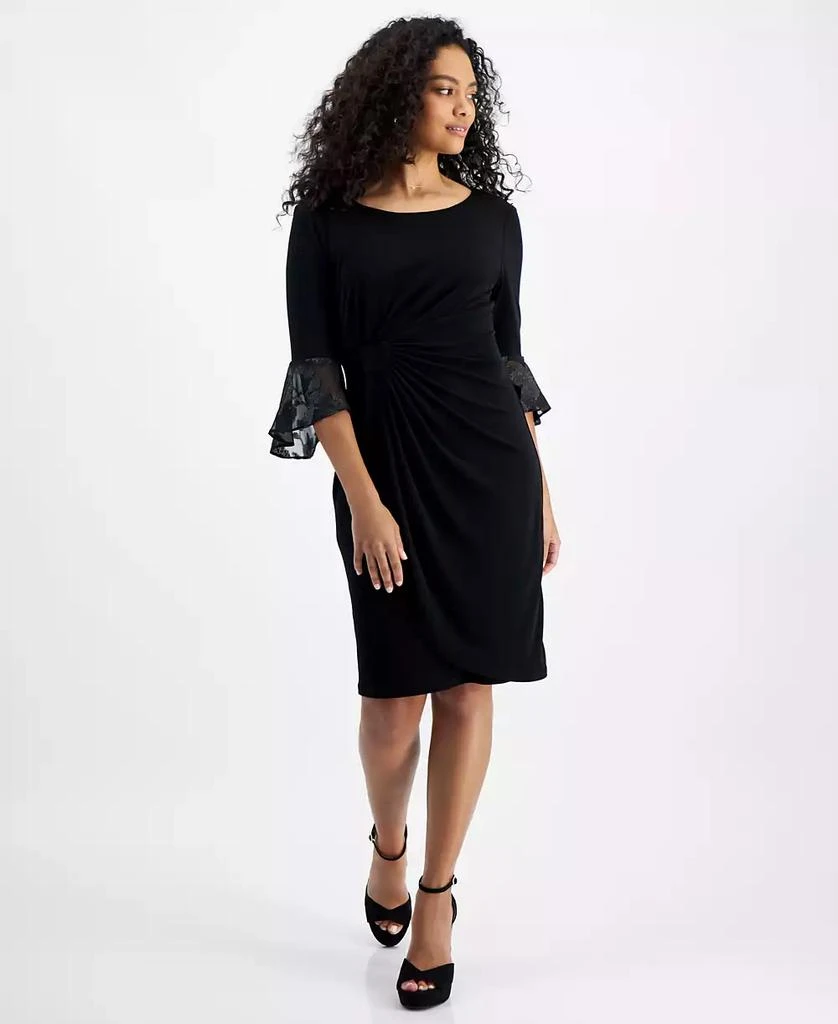 Connected Petite Faux-Wrap Sheath Dress 1