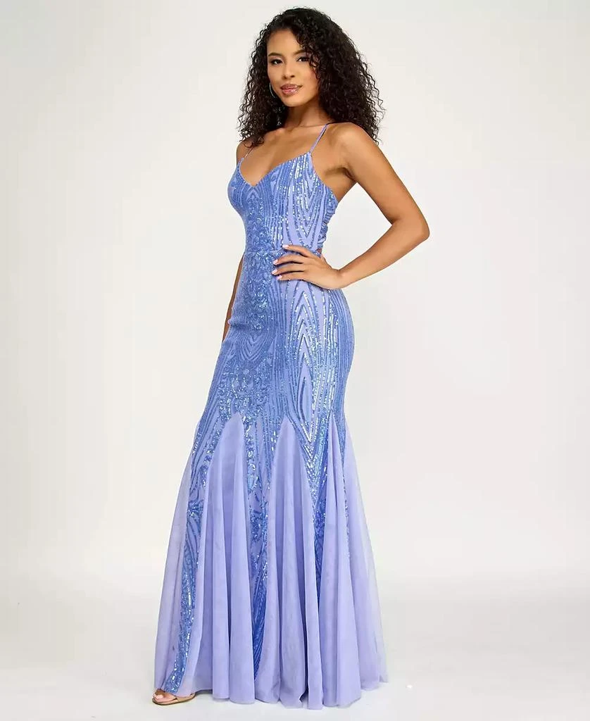 b darlin purple sequin dress B Darlin Juniors' Strappy Sequined Bodycon Dress