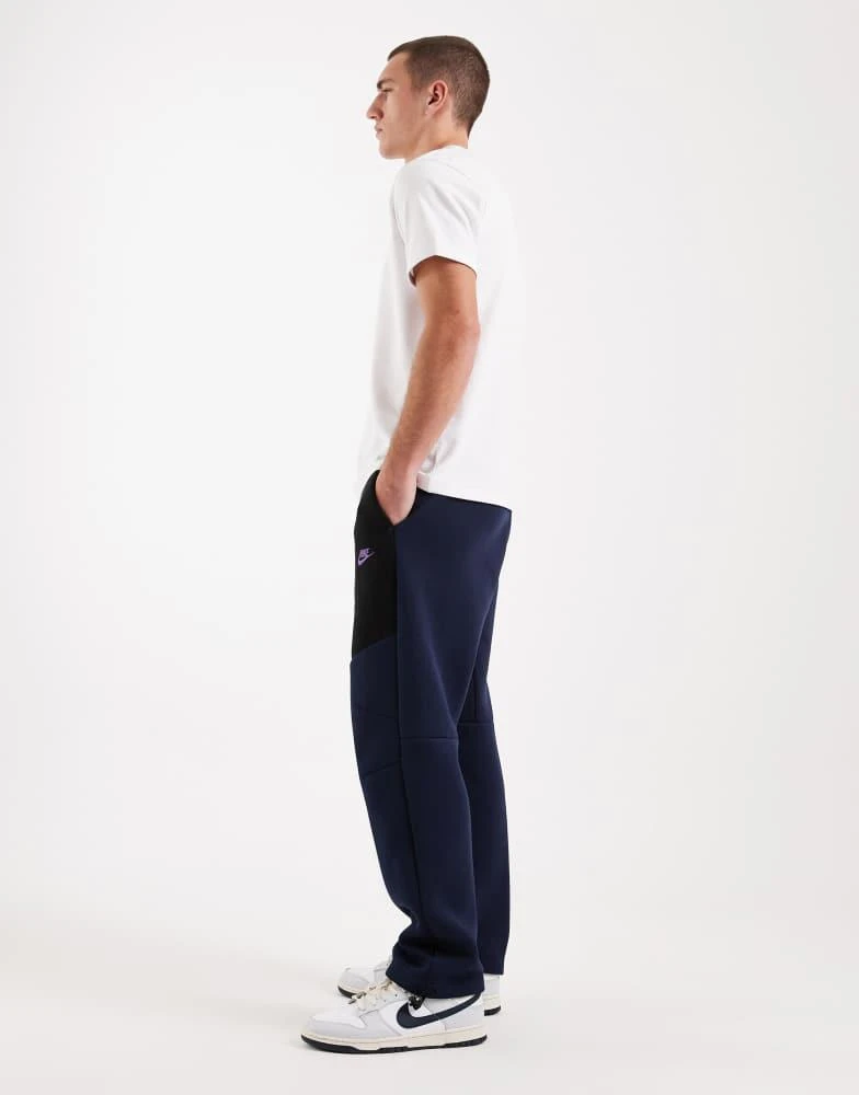 NIKE Nike Tech Fleece open hem joggers in black and navy 3