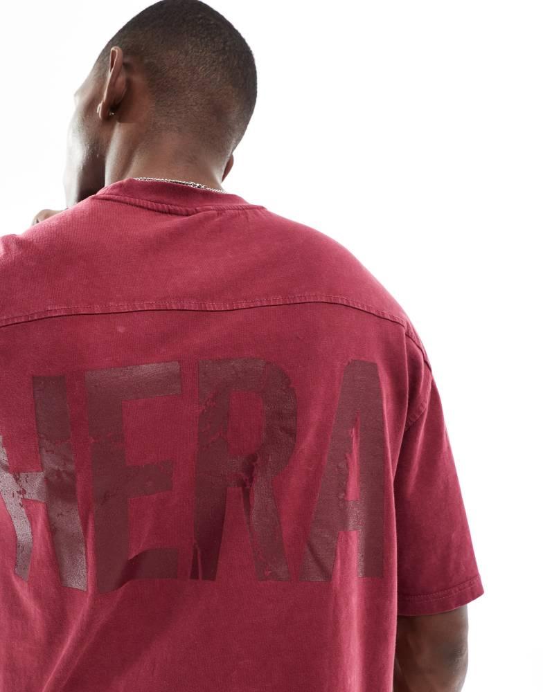HERA Hera Mens washed graphic t-shirt in oxblood
