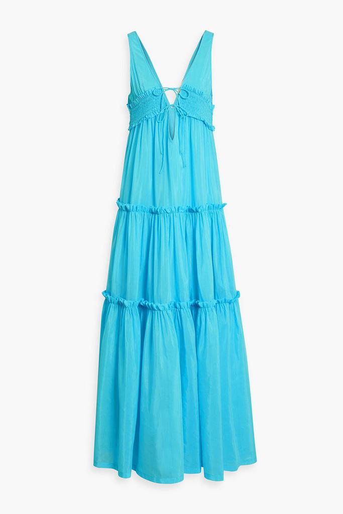 NICHOLAS Shirred cotton and silk-blend voile maxi dress