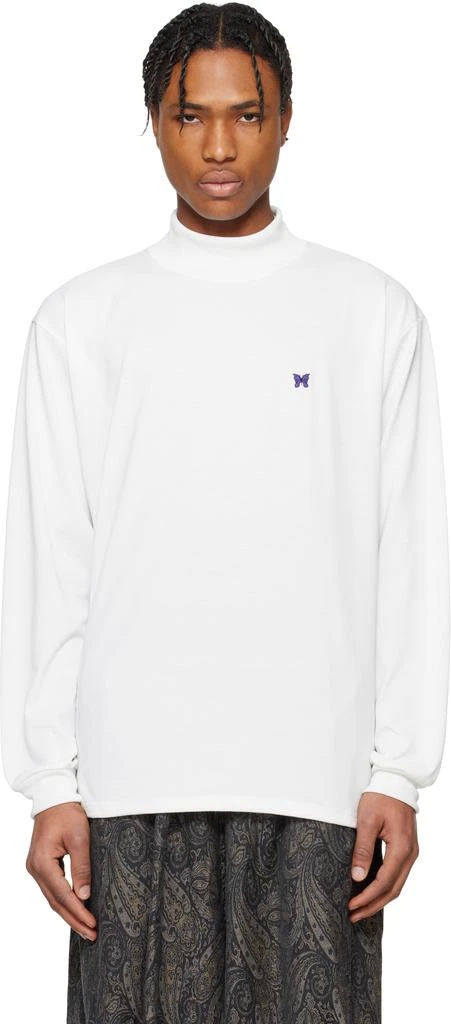 Needles White Mock Neck T-shirt 1