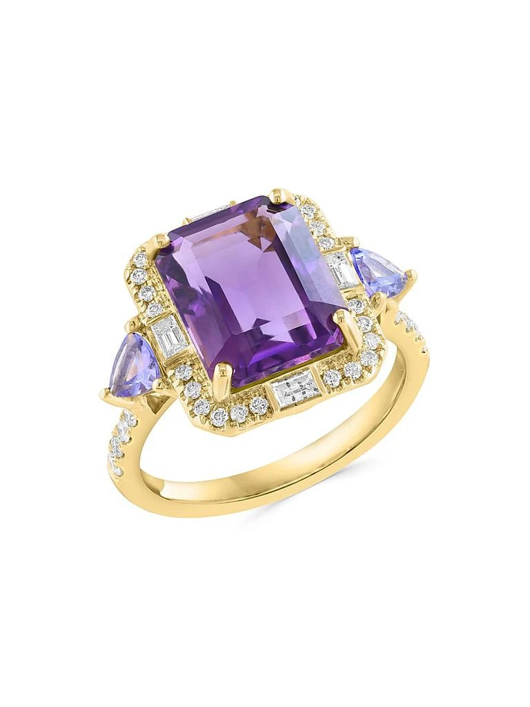 Saks Fifth Avenue Collection 14K Yellow Gold
Multi-Gemstone Halo Ring