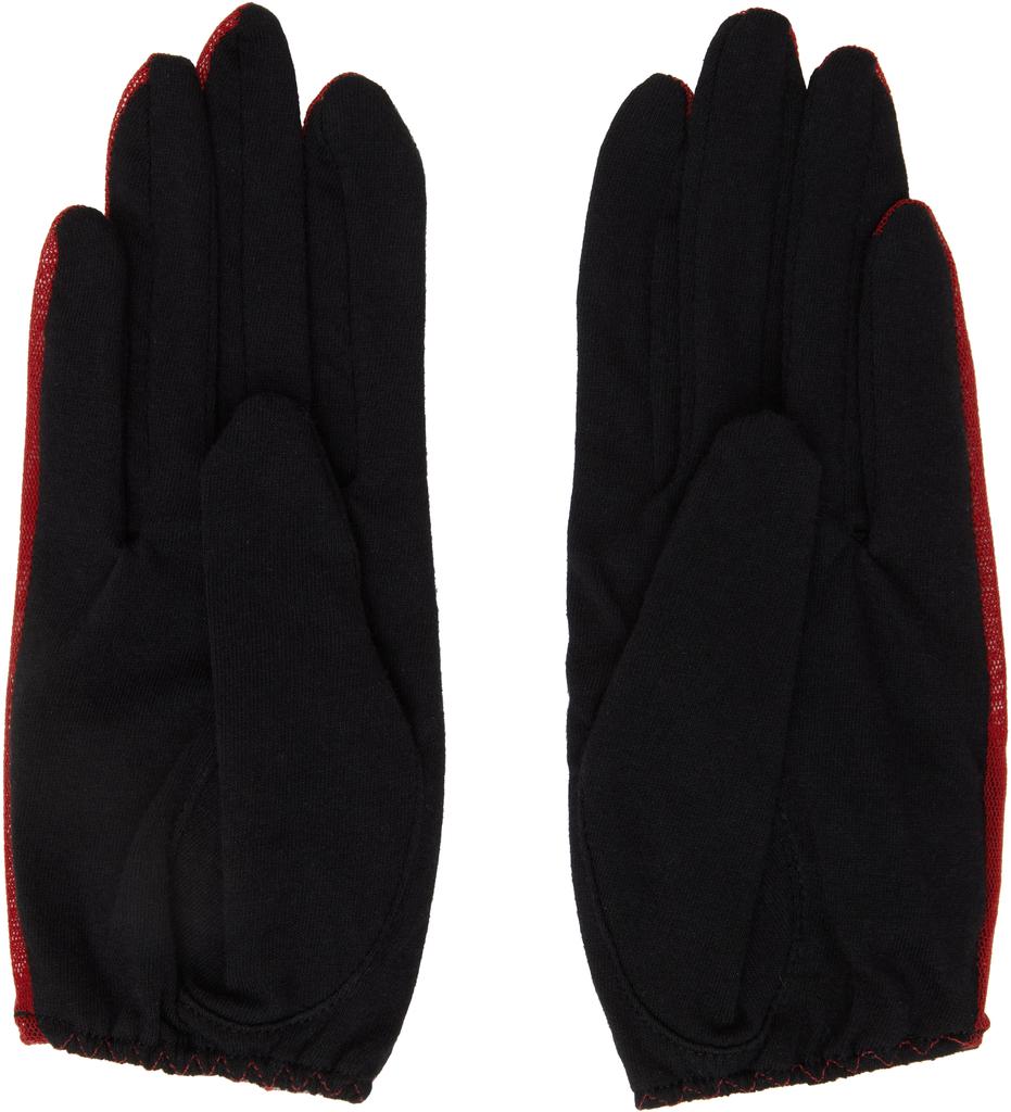 YOHJI YAMAMOTO Red & Black Short Combi Gloves