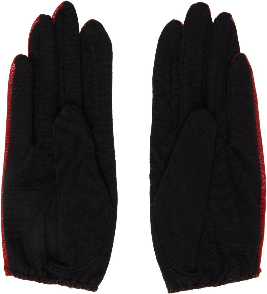 YOHJI YAMAMOTO Red & Black Short Combi Gloves 2