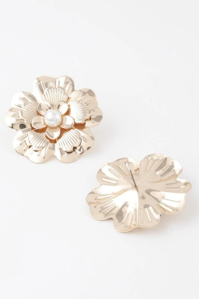 TRUEDAMES Pearl Flower Stud Earrings 3