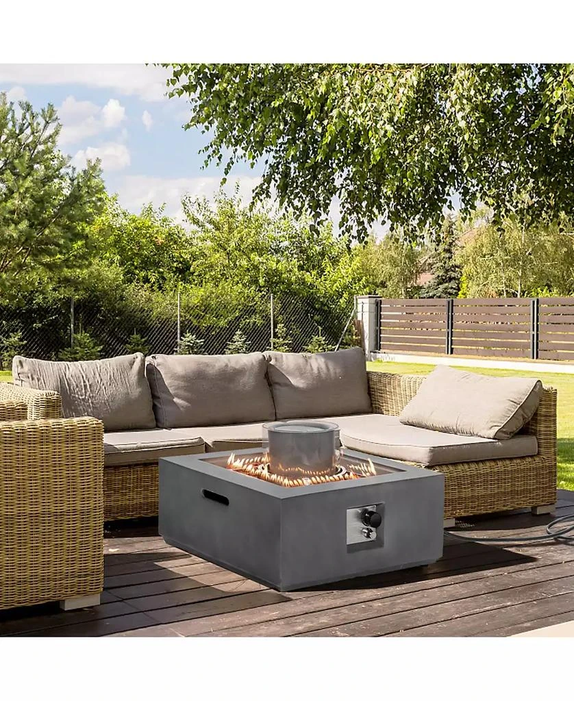 Mecale 28 Inch 50000 BTU Patio Square Propane Fire Pit with PVC Cover 3