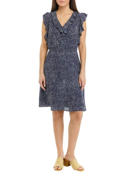 Grace Elements Elements %09  Petite Sleeveless V Neck Dress With Ruffles 1