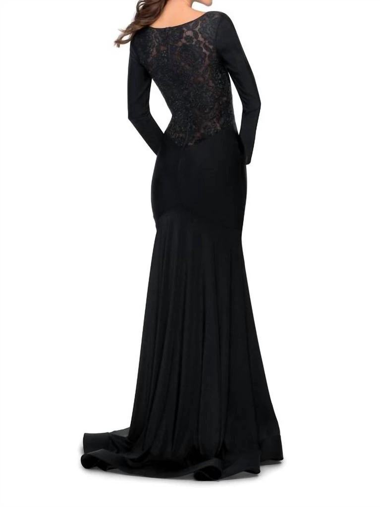 La Femme La Femme - Long Sleeve Evening Gown 2