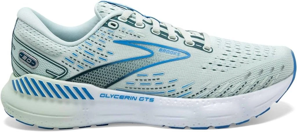 Brooks Women's Glycerin Gts 20 Running Shoes ( B Width ) In Blue Glass/marina/legion Blue 2