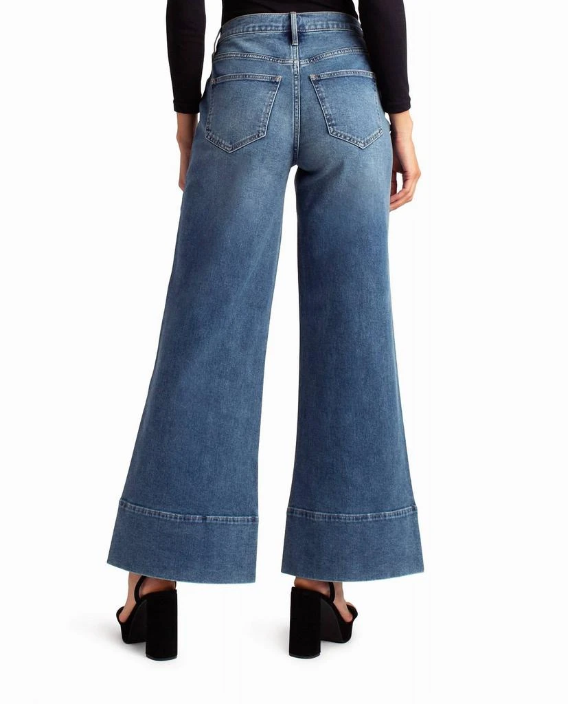 Nicole Miller Hudson Yards Mid Rise Wide Leg Jean In Dark Blue 2