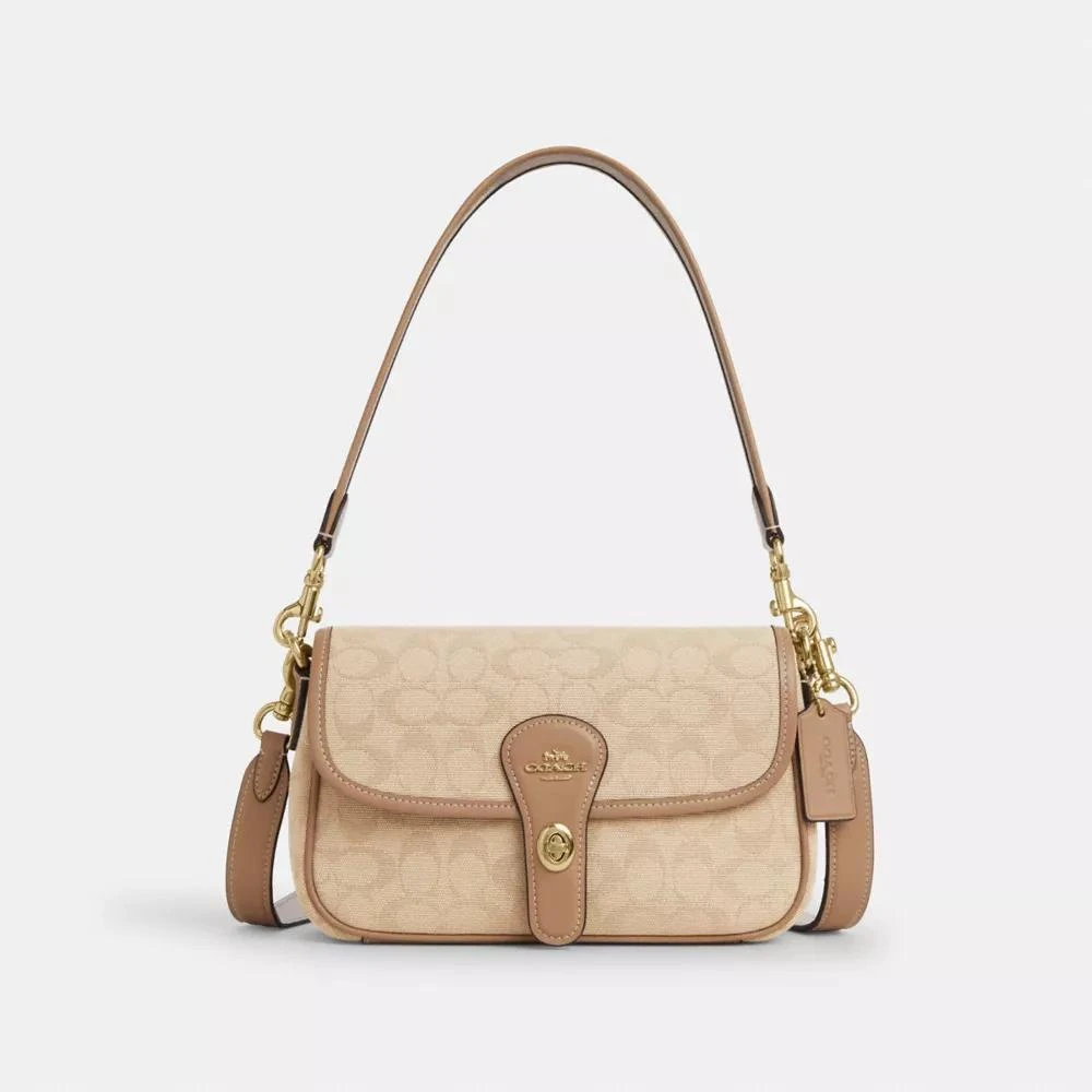 Coach Hadley Shoulder Bag With Signature Canvas 1